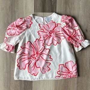 Cartolina Nantucket Anne Top 100% Silk Madeira Print size XXS